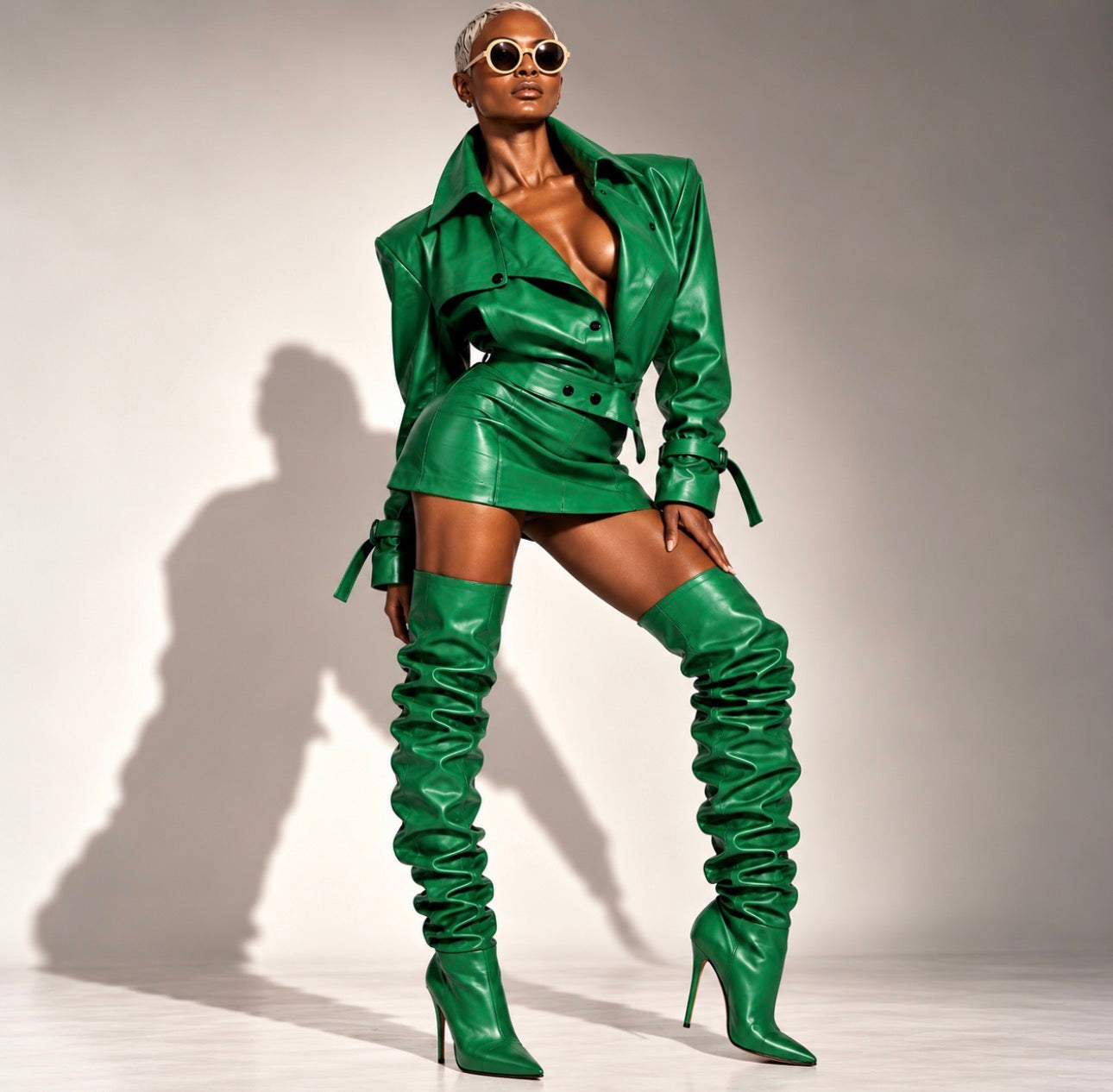 GREEN ENVY JACKET + SKIRT